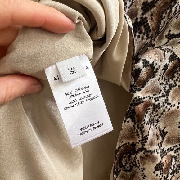 ALTUZARRA Snake Print 100% Silk Crepe De Chine Midi Slip Skirt - Picture 8 of 9